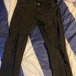 Black ripped jeans